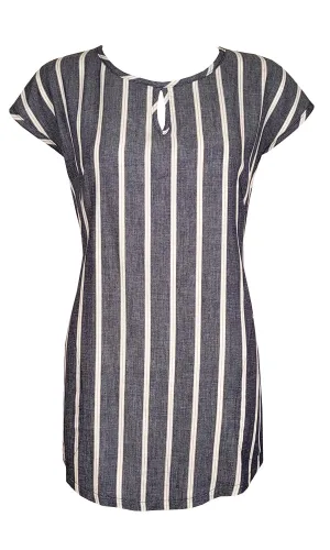 DYLAN Denim Stripe Keyhole Tunic