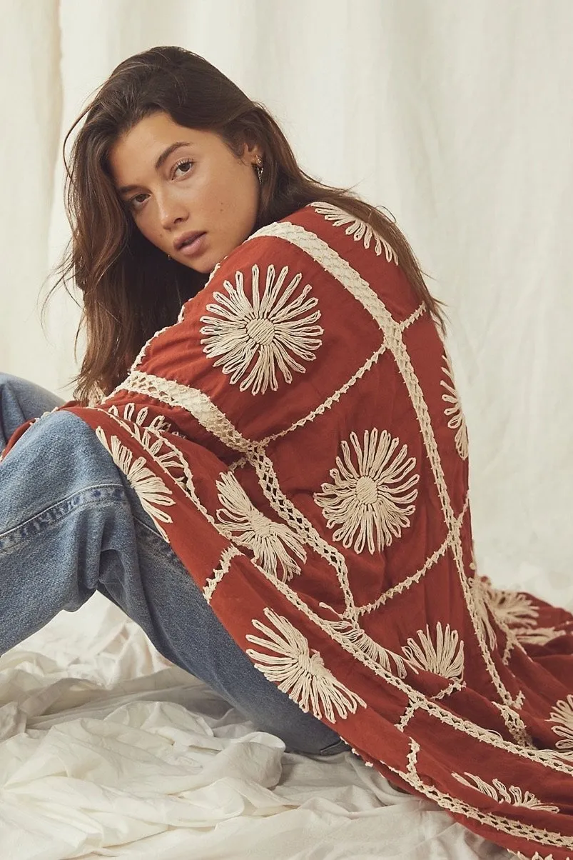 FLORA CROCHET KIMONO X FREE PEOPLE