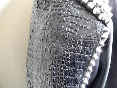 G Gator - Black Studded Crocodile Jacket