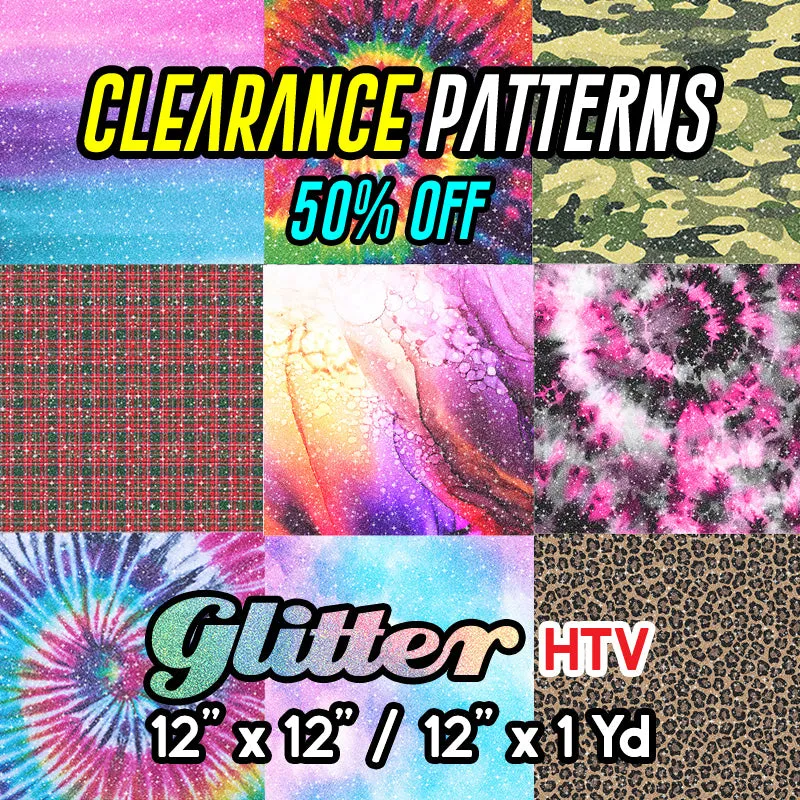 Glitter Patterned HTV (12" x 12"/ 12" x 1 Yd) CLEARANCE *50% off*