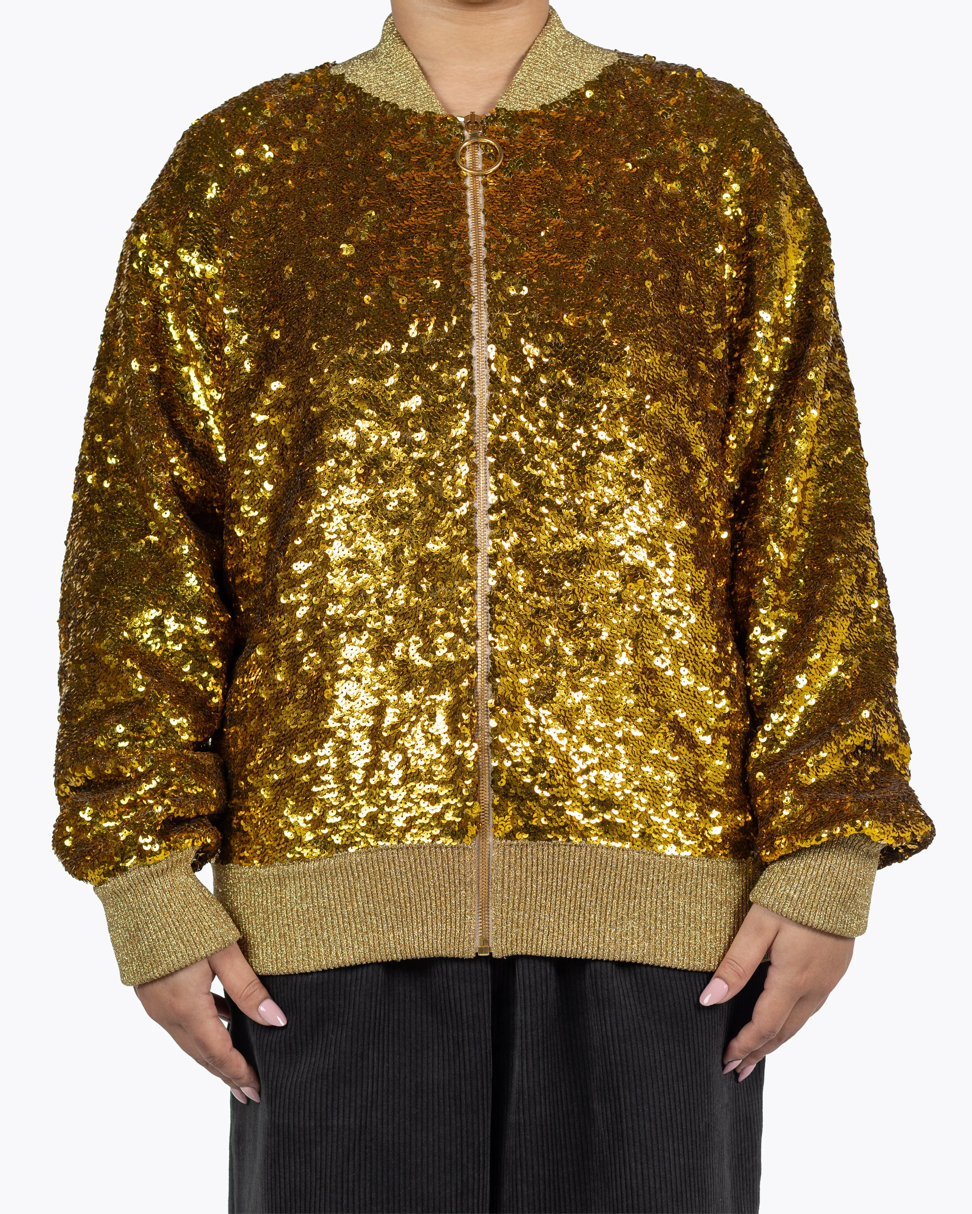 GUCCI GOLD SEQUIN BOMBER & EVENING JACKET