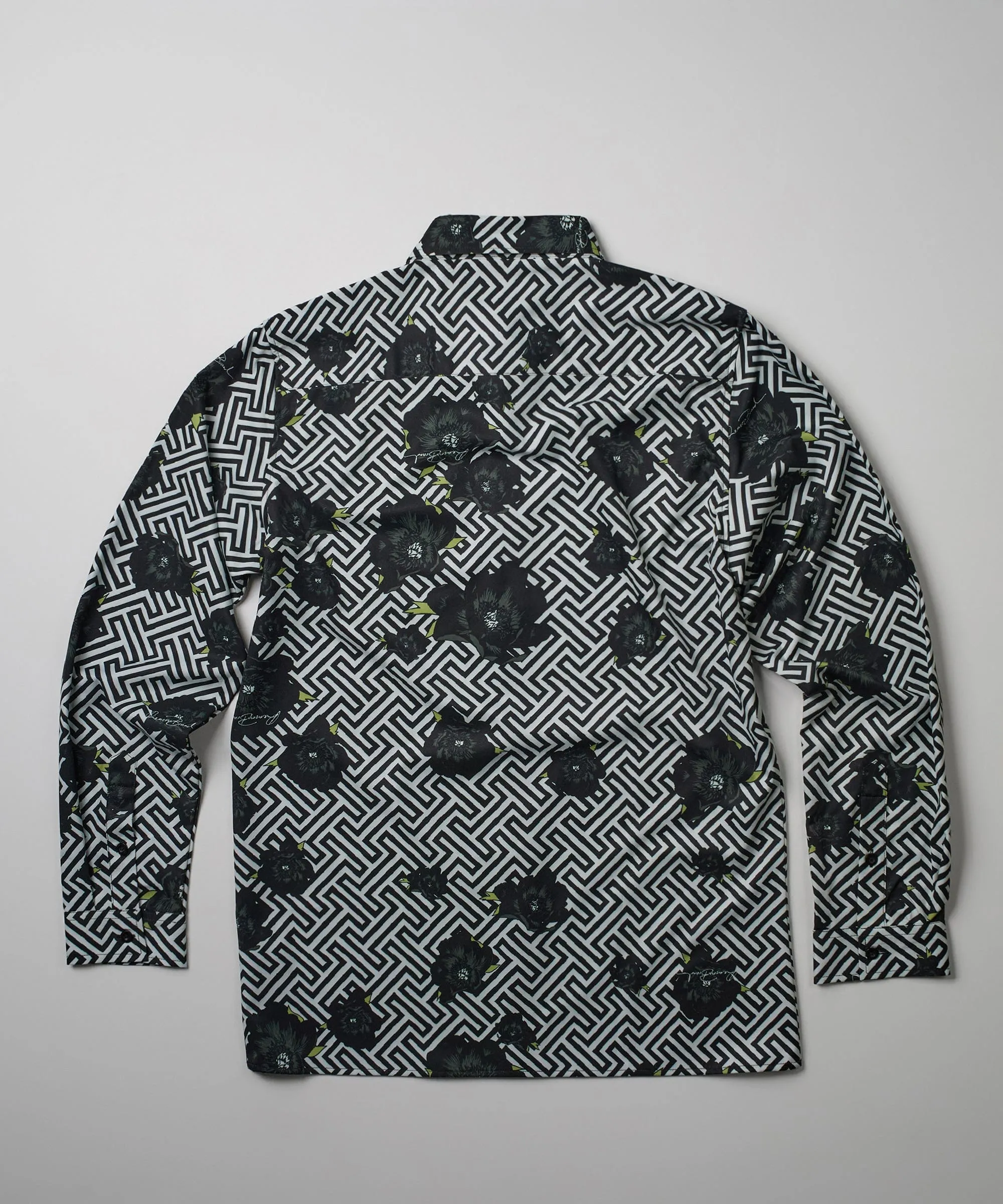 Harwood Allover Print Viscose Long Sleeve Woven Shirt