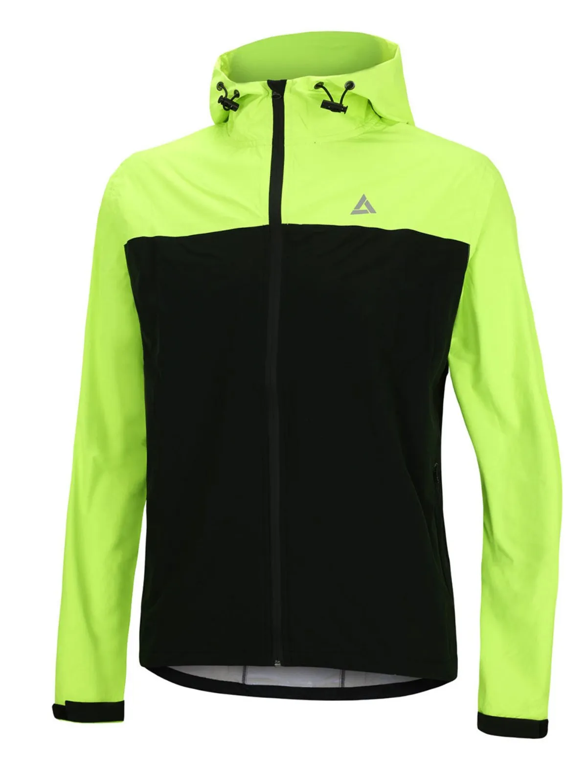 Herren Regenjacke - Fahrradjacke mit Kapuze Pro Line Schwarz-Neon