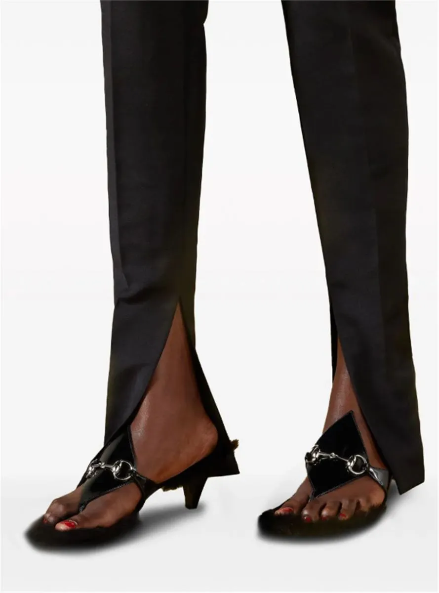 HORSEBIT WOOL TAILORED TROUSERS