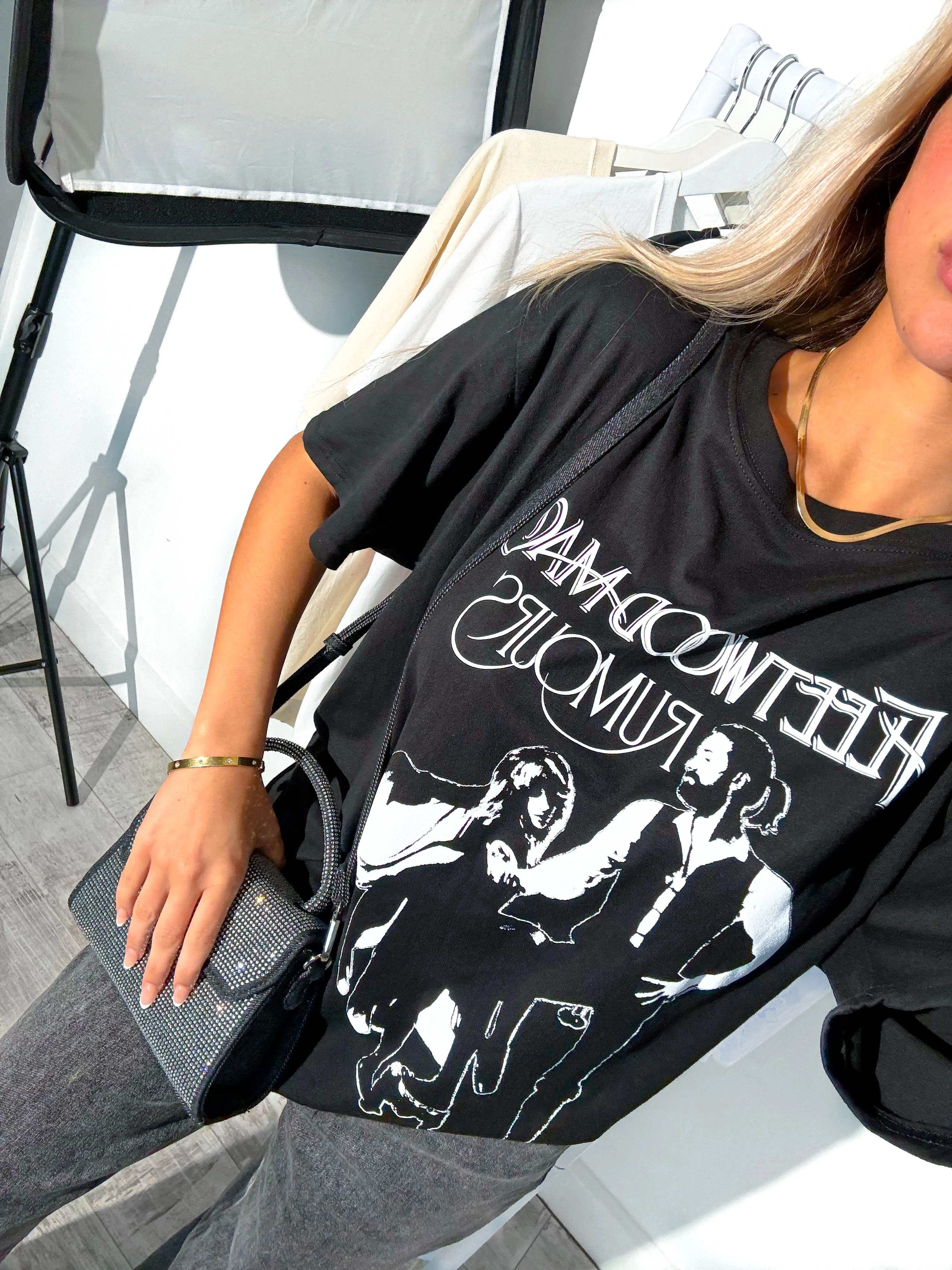 I'm With The Band - Black White Fleetwood Mac Licensed T-Shirt