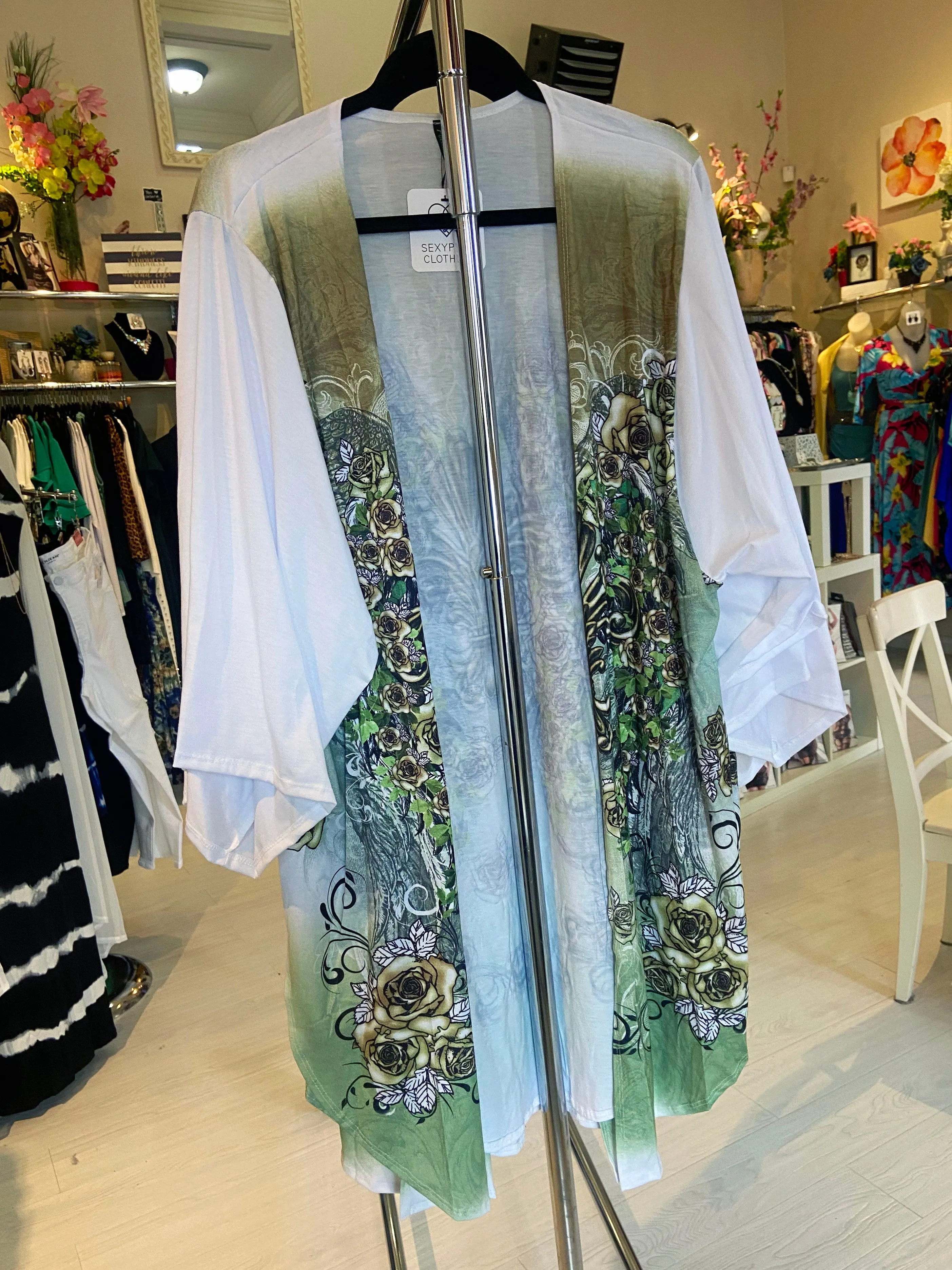 Jada Plus Size Kimono in Wings Print