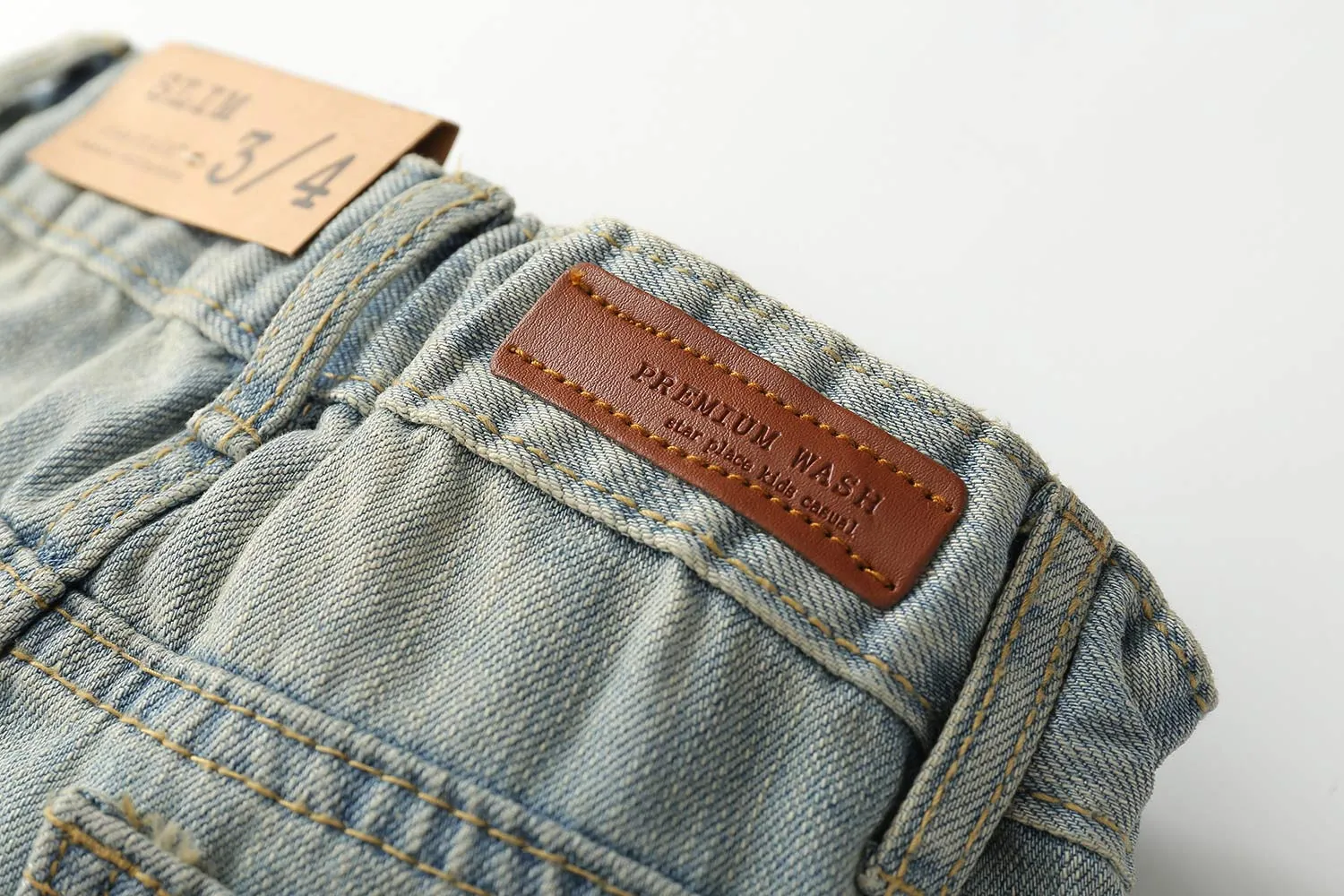 Kids Jeans Elastic Band Inside Ripped Denim Pants