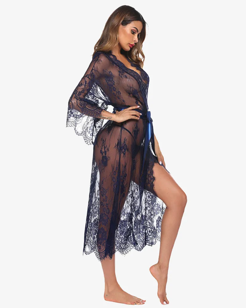 Lace Kimono Robe Sheer Nightdress