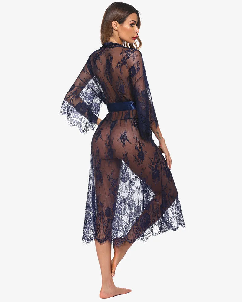 Lace Kimono Robe Sheer Nightdress