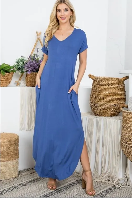 Last Ones! Everyday V- Neck, Maxi Dress