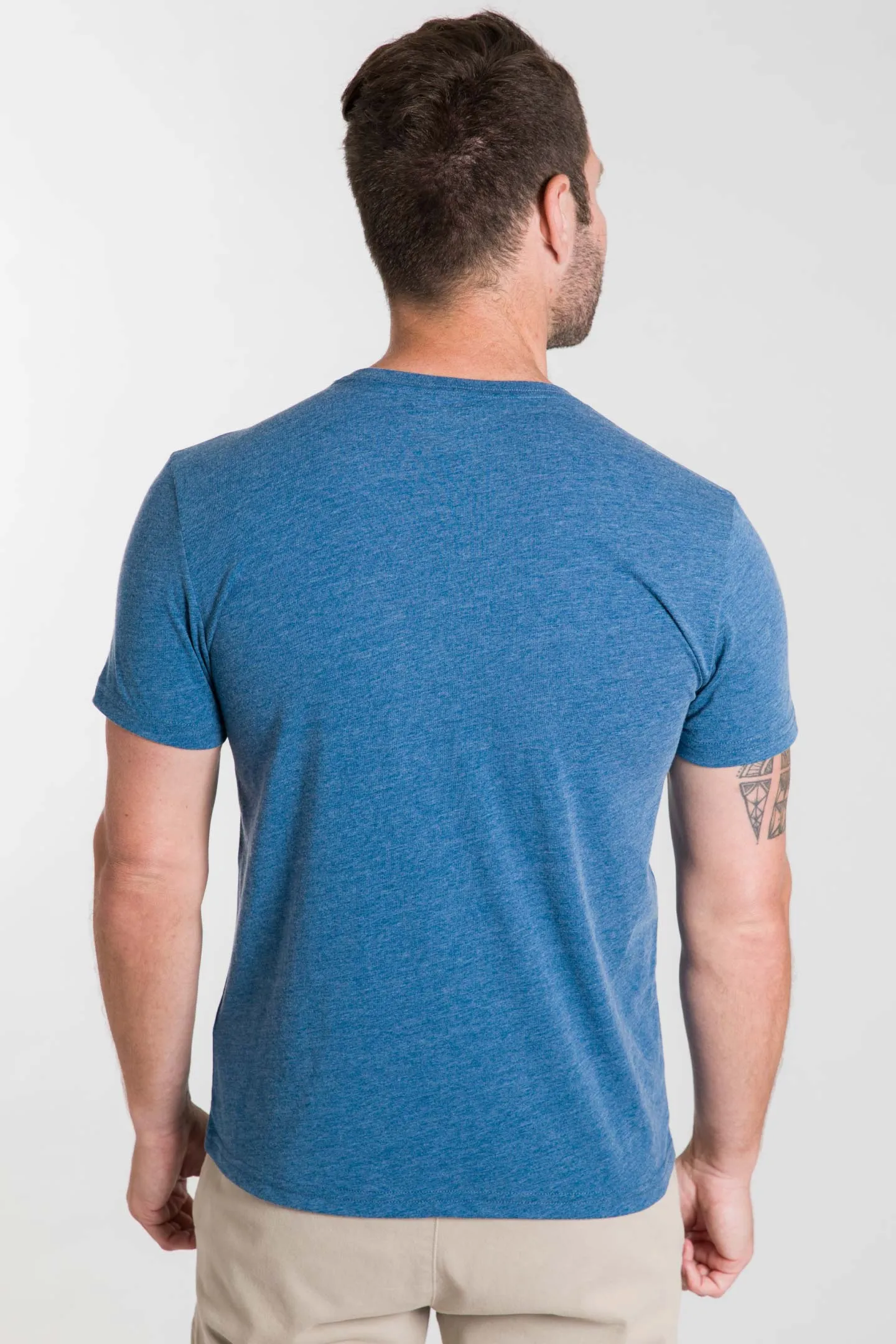 Lightweight Heathered Spruce Short Sleeve Henley