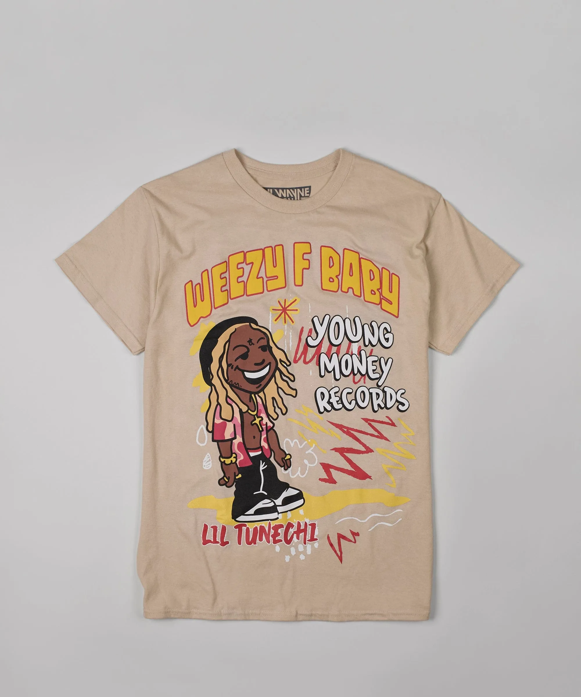 Lil Wayne Real GS Front And Back Print Short Sleeve Tee - Khaki