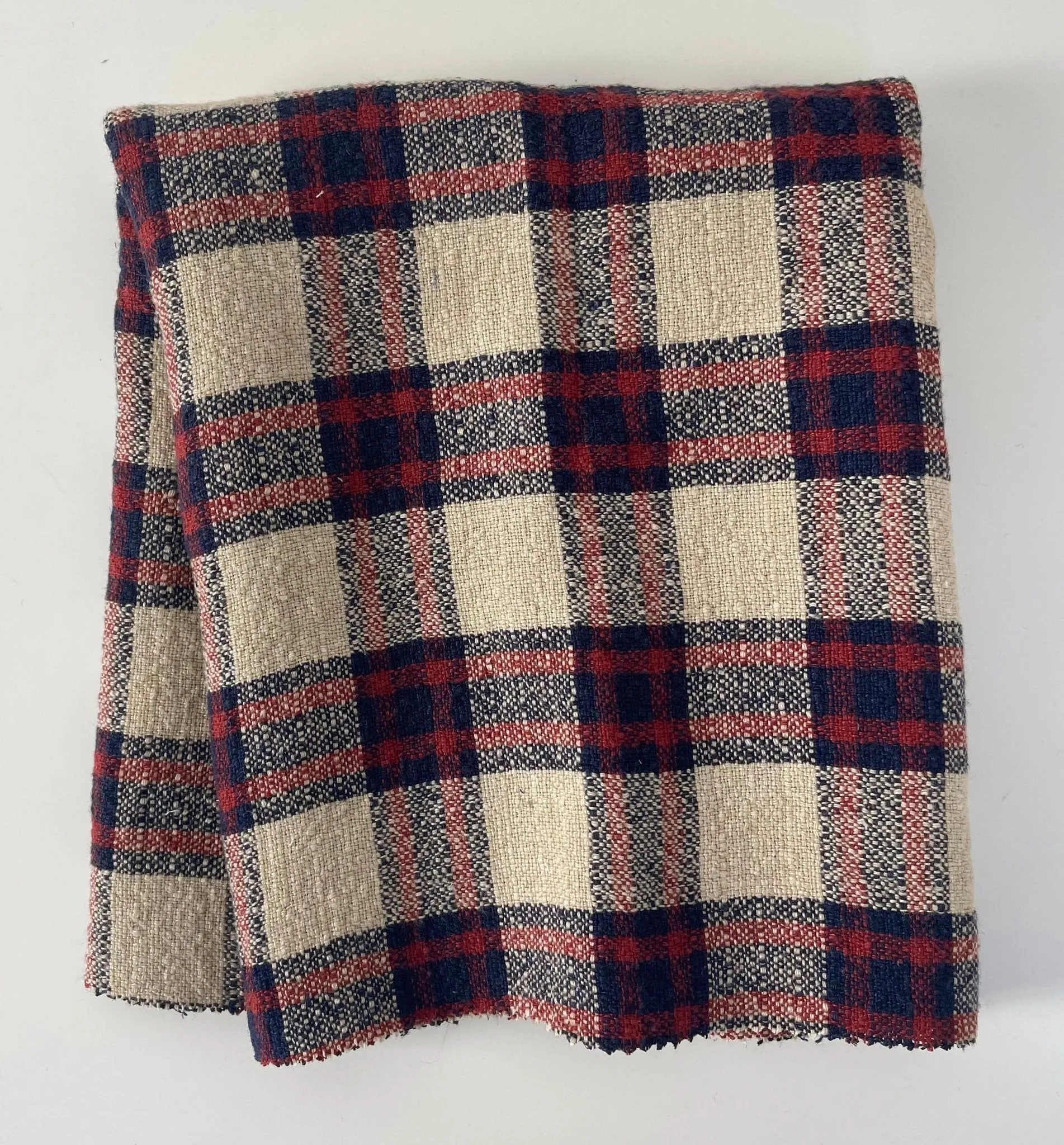 Linen 100% Fabric Heavy Weight Plaid 7242