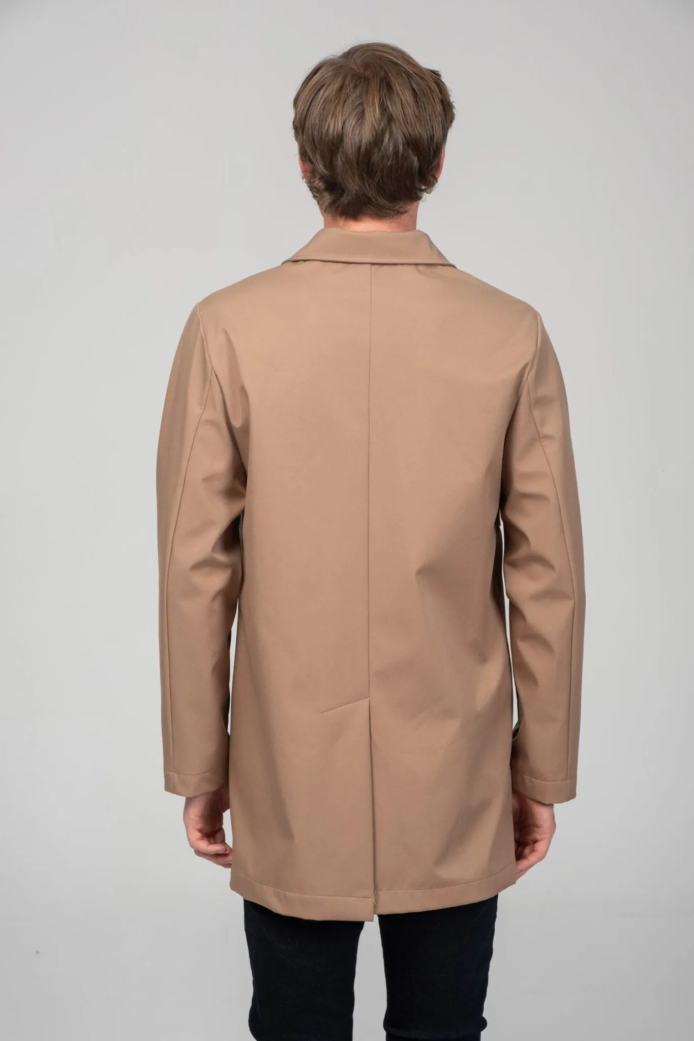 Long Lightweight Windbreaker - Camel