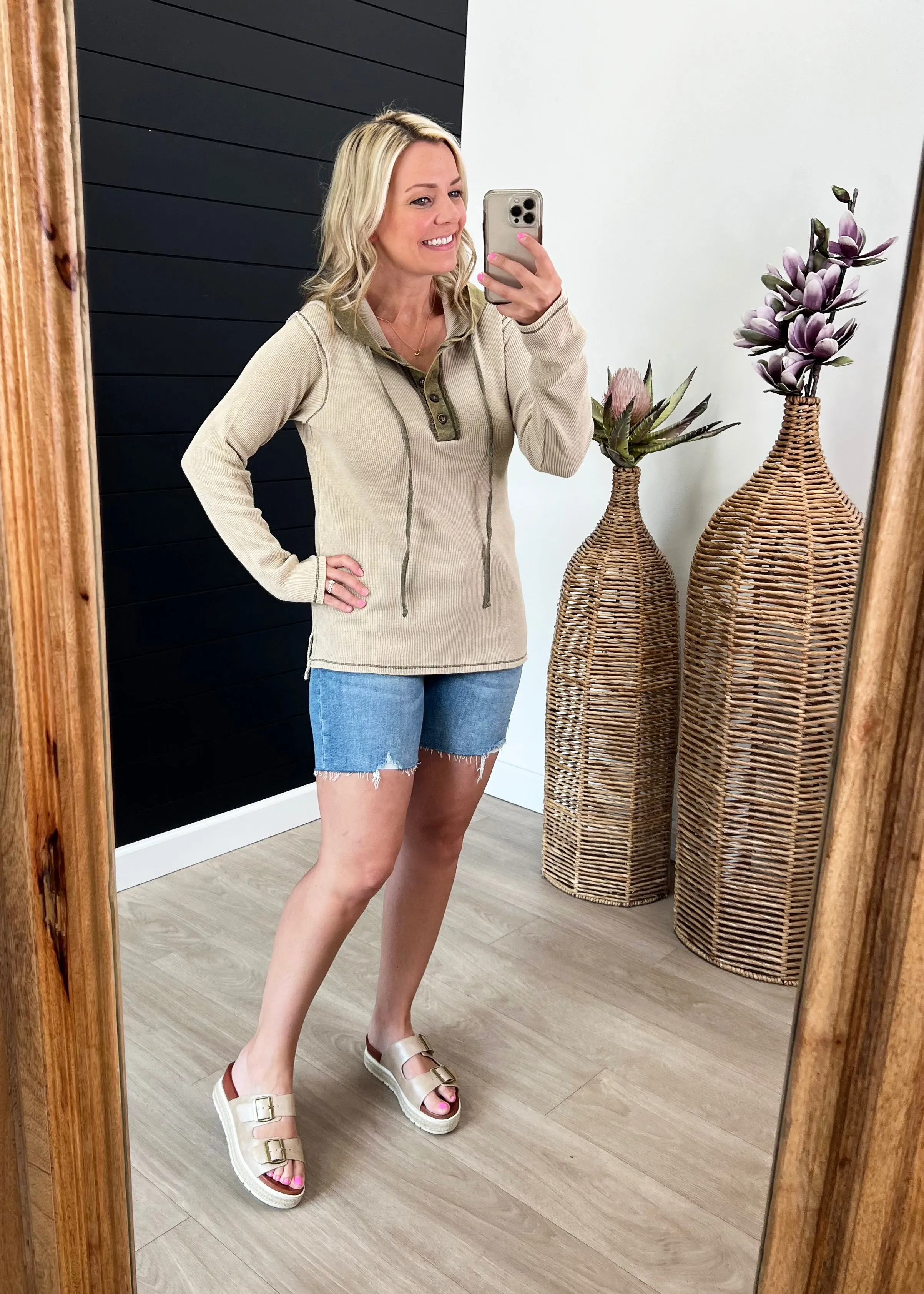 Lovely Day Lightweight Thermal Washed Hoodies - 2 Colors!