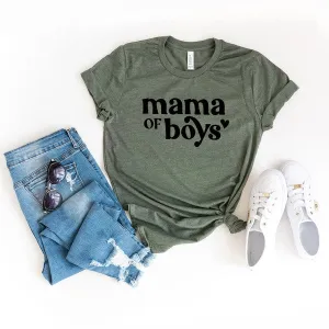 Mama Of Boys Heart Short Sleeve Graphic Tee