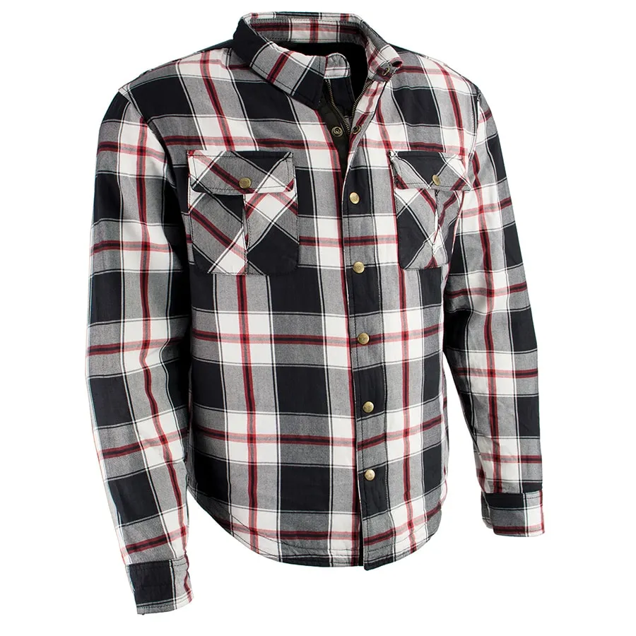 Men’s Armored Flannel Biker Shirt w/ Aramid® by DuPont™ Fibers