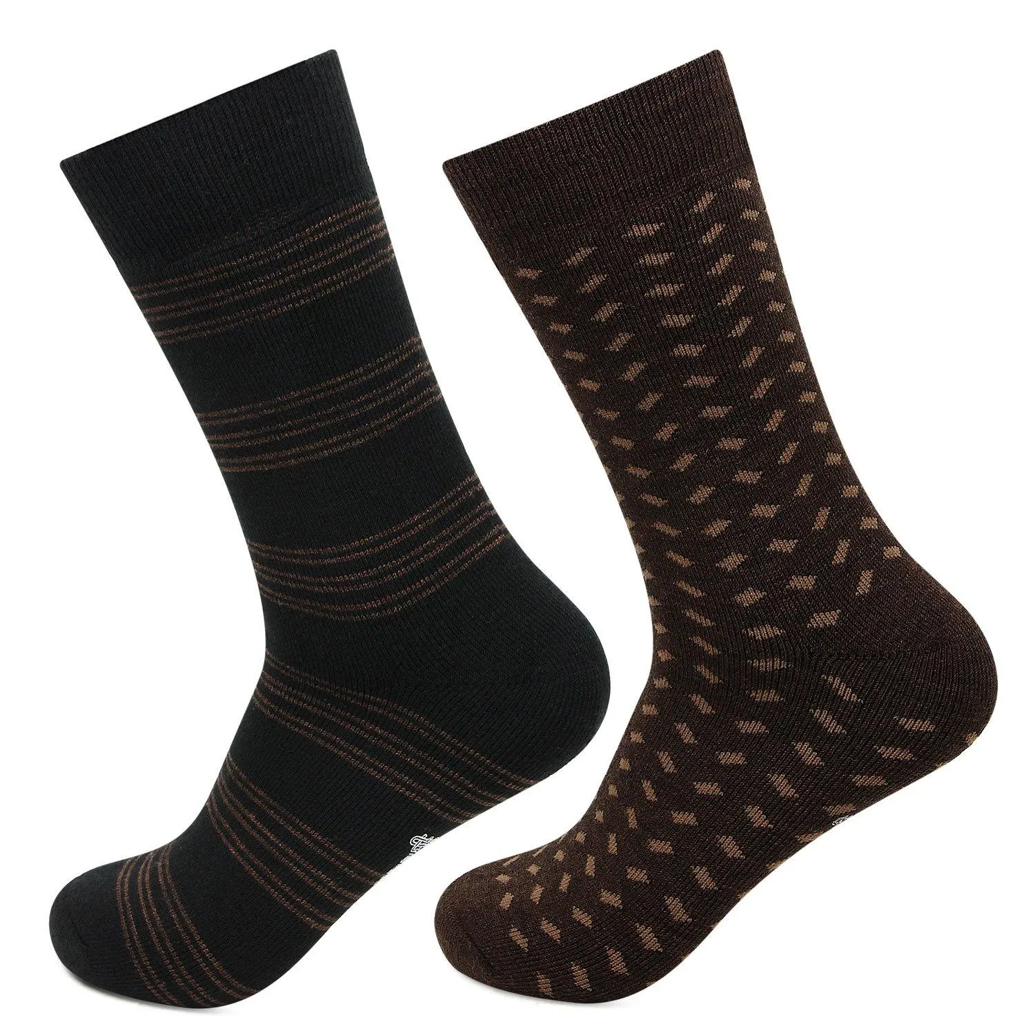 Men's Multicolored Cushioned Woolen Crew Socks - Pack Of 2