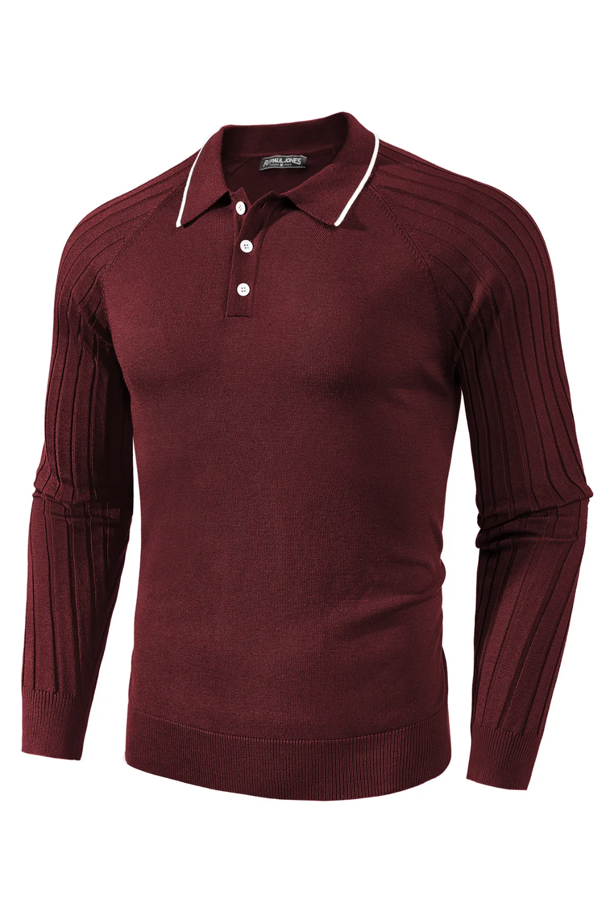 Men's Pullover Sweater Casual Raglan Sleeves Knit Polo Sweaters