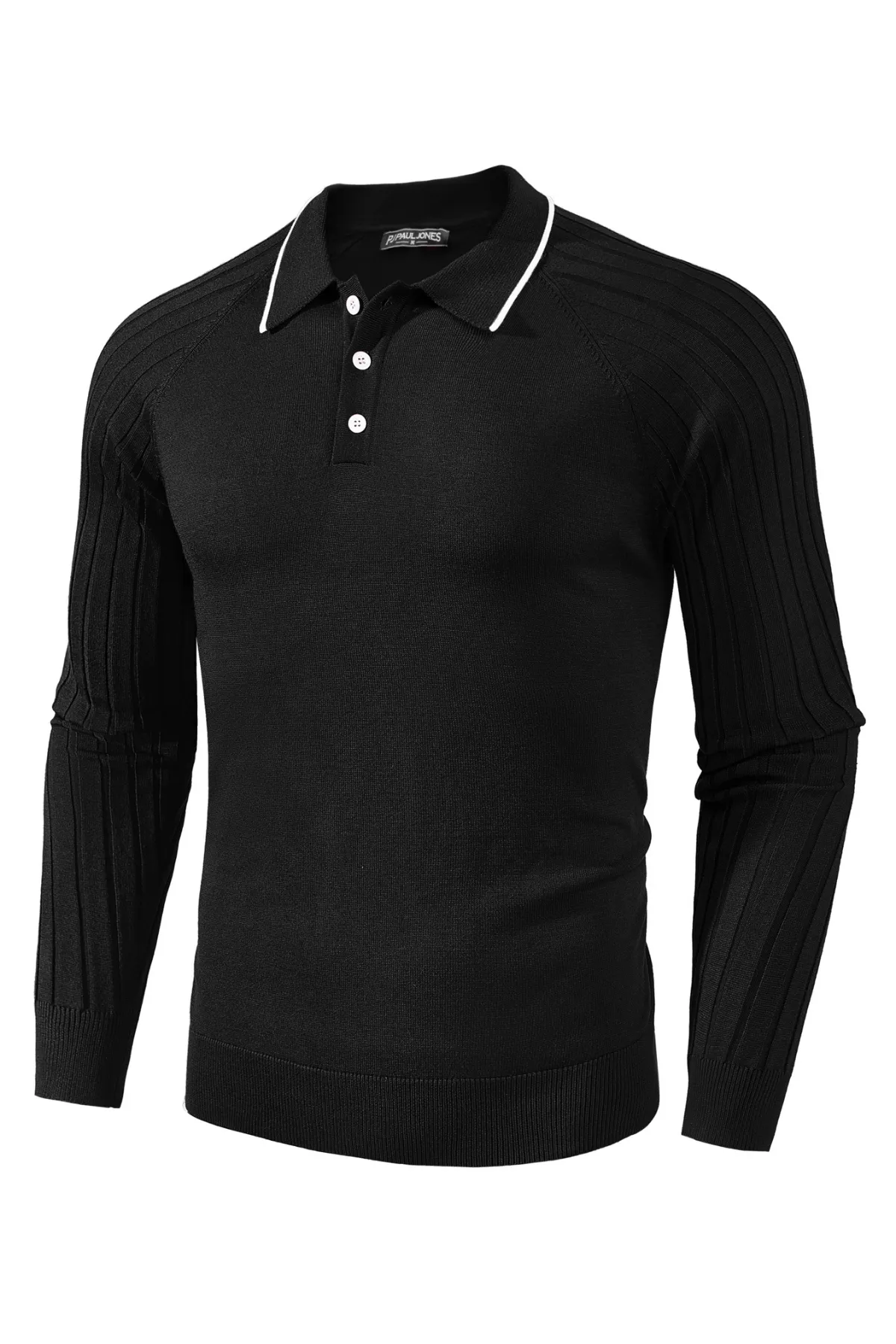 Men's Pullover Sweater Casual Raglan Sleeves Knit Polo Sweaters