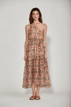 Molly Bracken One Shoulder Paisley Maxi Dress