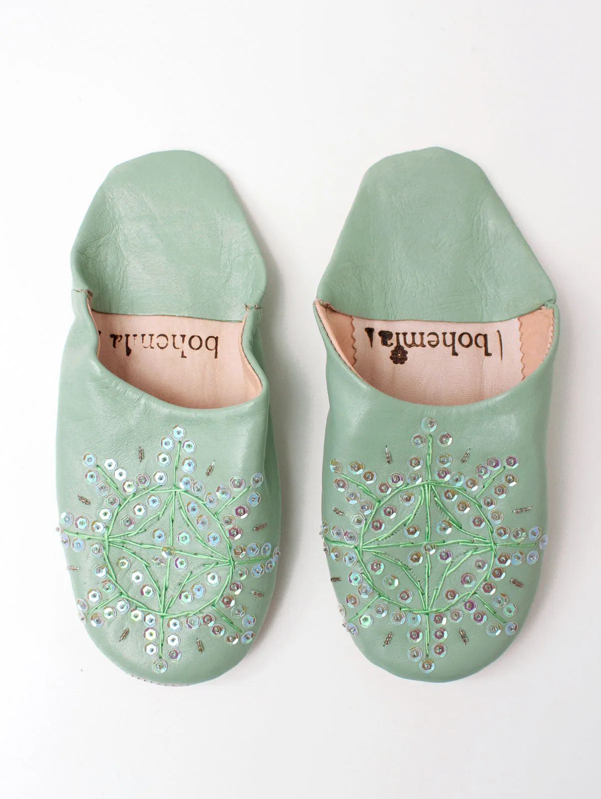 Moroccan Babouche Sequin Slippers - Seconds, Small (Assorted Colours)