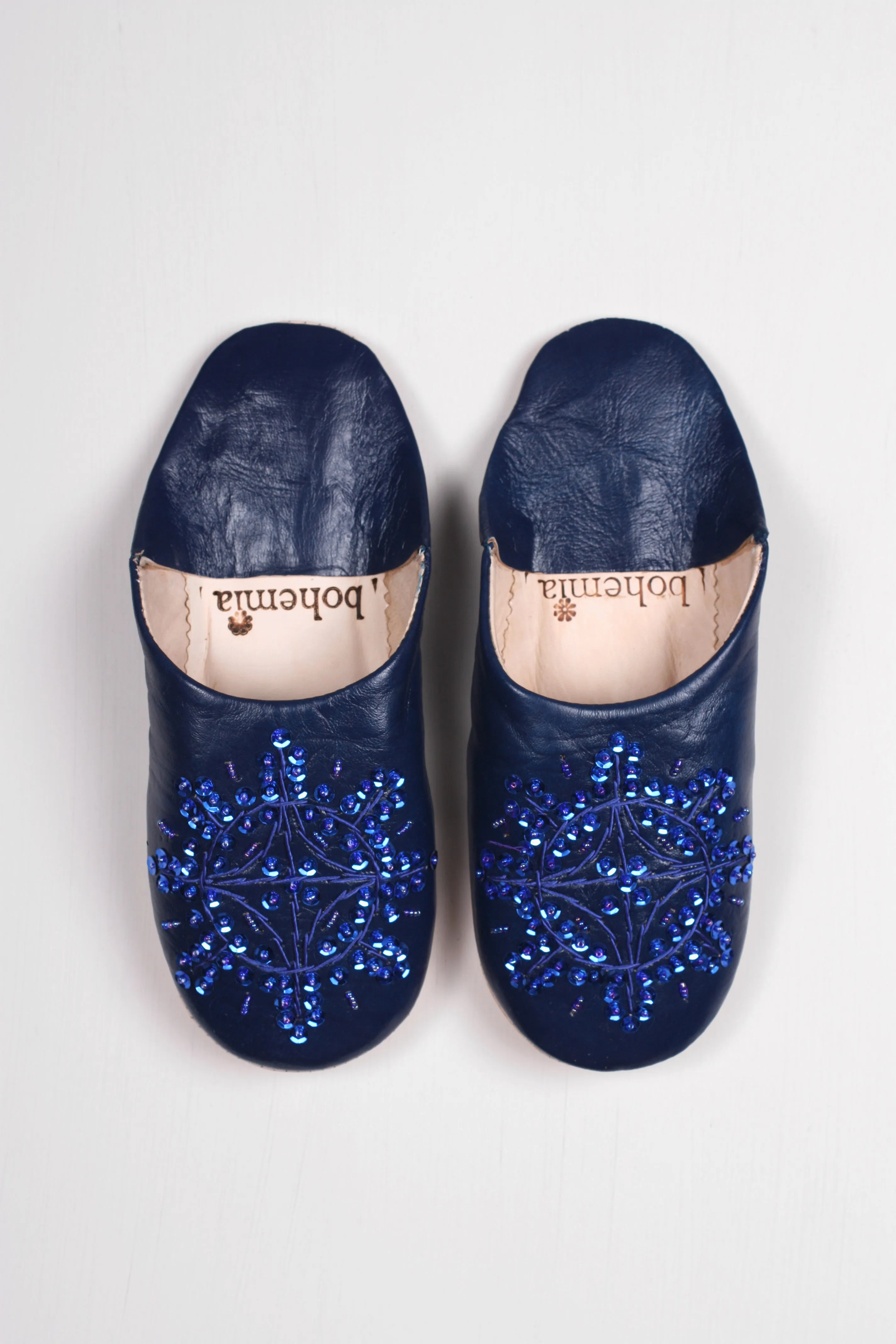 Moroccan Babouche Sequin Slippers - Seconds, Small (Assorted Colours)