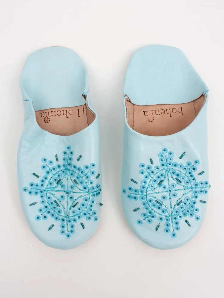 Moroccan Babouche Sequin Slippers - Seconds, Small (Assorted Colours)