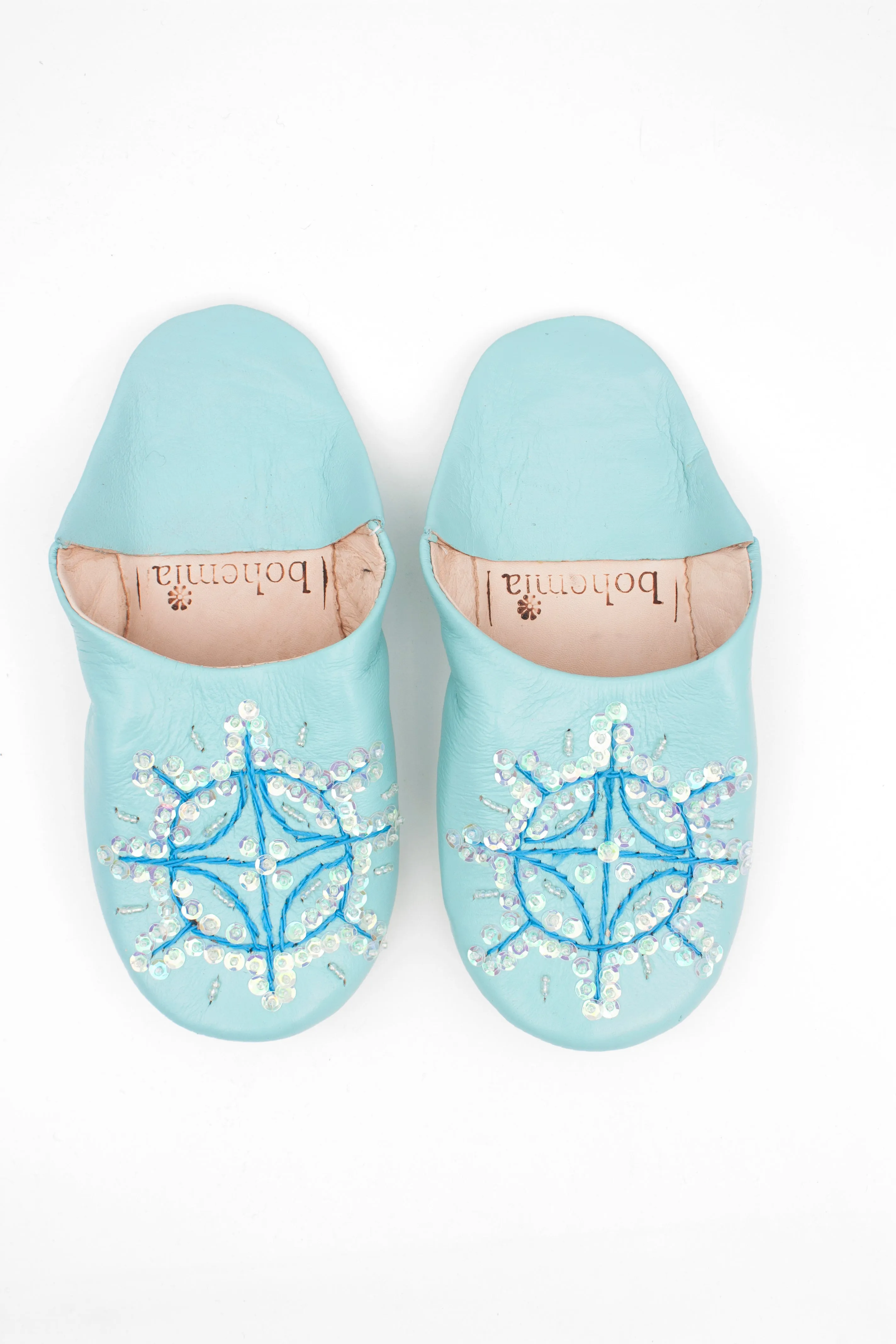 Moroccan Babouche Sequin Slippers - Seconds, Small (Assorted Colours)