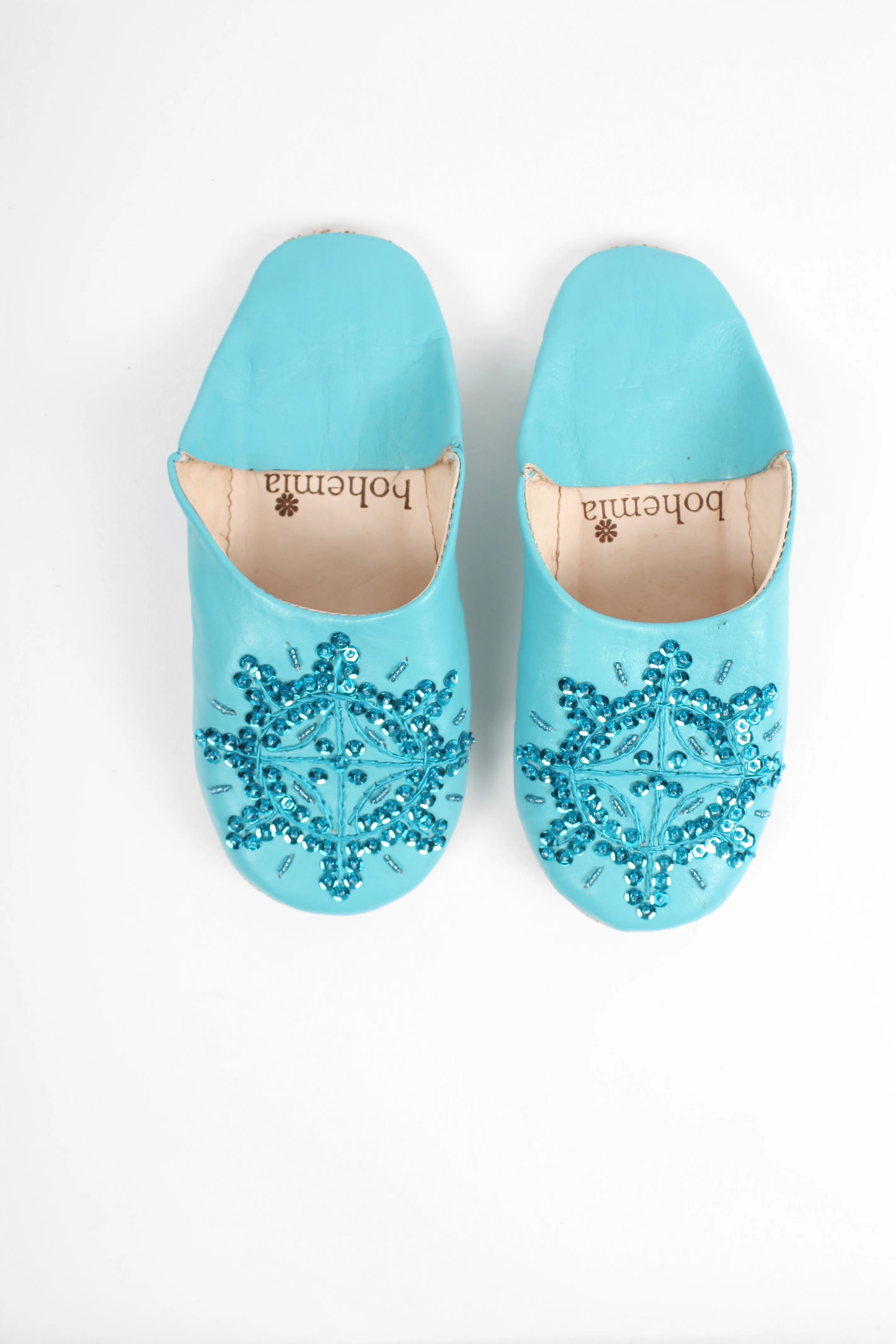 Moroccan Babouche Sequin Slippers - Seconds, Small (Assorted Colours)