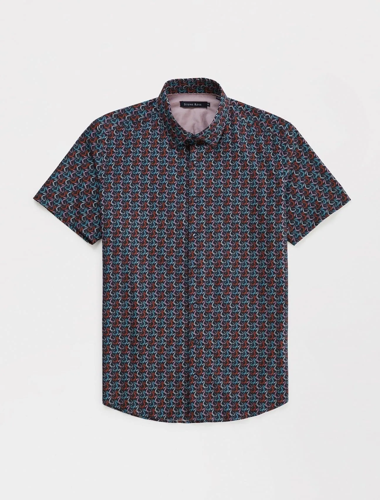 Navy Flamingo Poplin Shirt