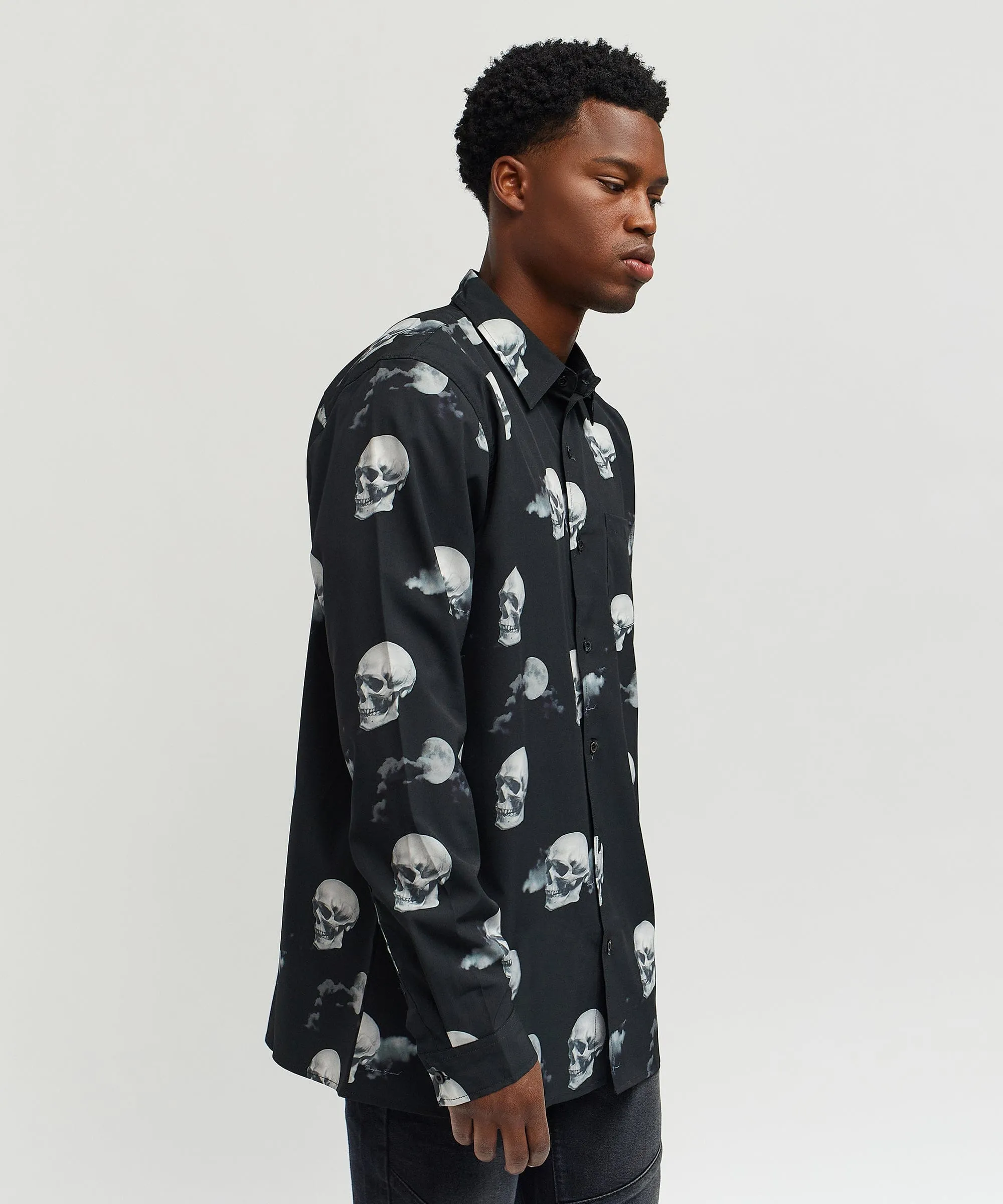 Nightvision Allover Print Viscose Woven Long Sleeve Shirt