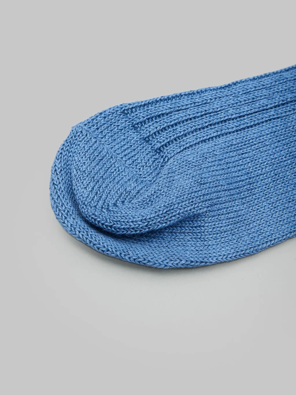 Nishiguchi Kutsushita Linen Ribbed Socks Blue