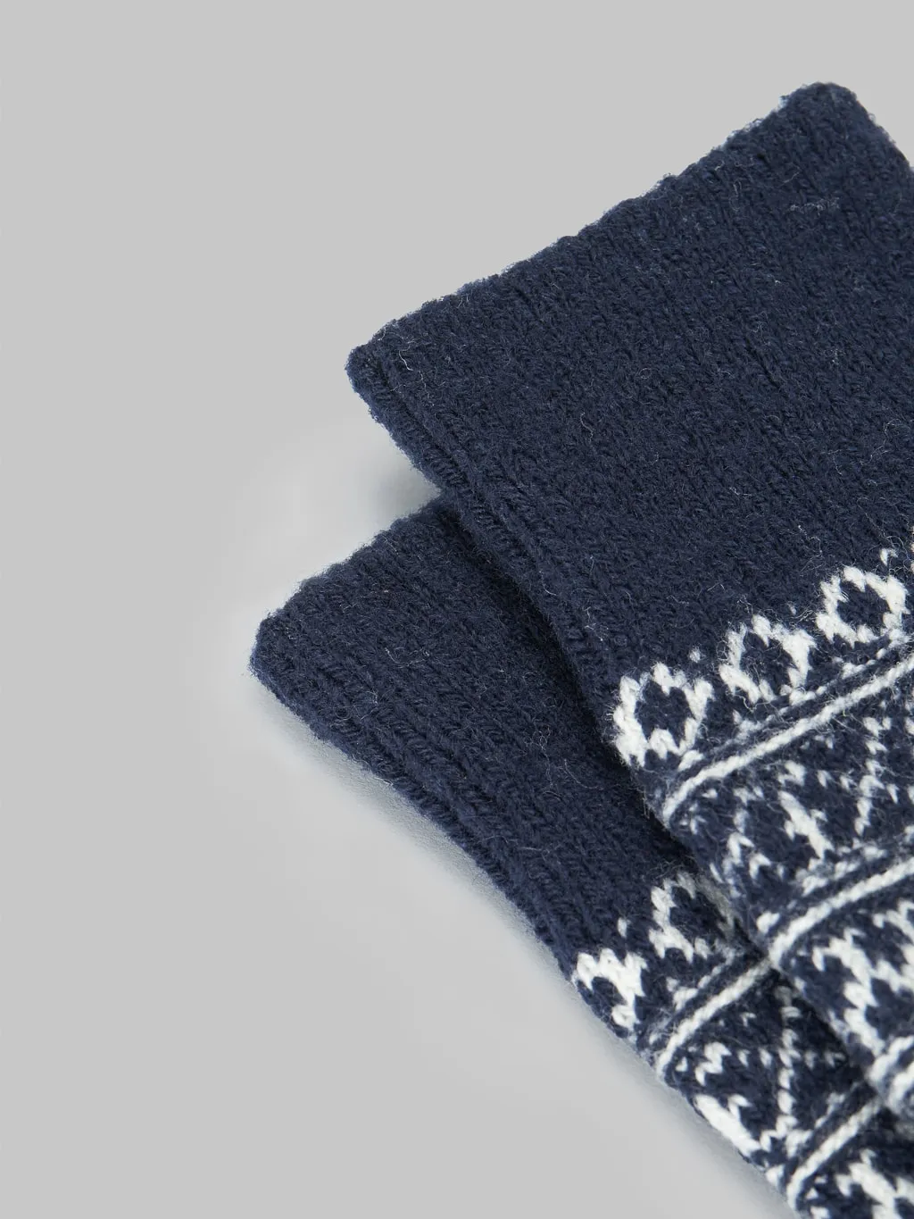 Nishiguchi Kutsushita Wool Jacquard Socks Berlin Blue