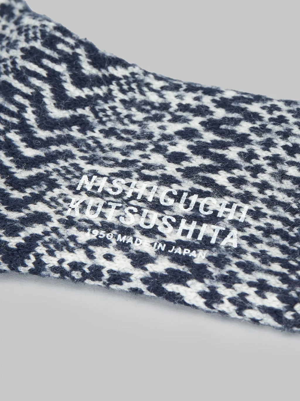 Nishiguchi Kutsushita Wool Jacquard Socks Berlin Blue