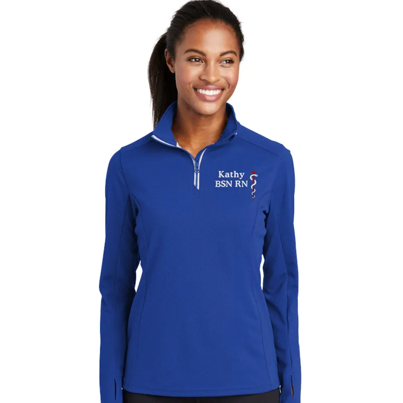 OVERSTOCK | LST860 | Sport-Tek® Ladies Sport-Wick® Textured 1/4-Zip Pullover