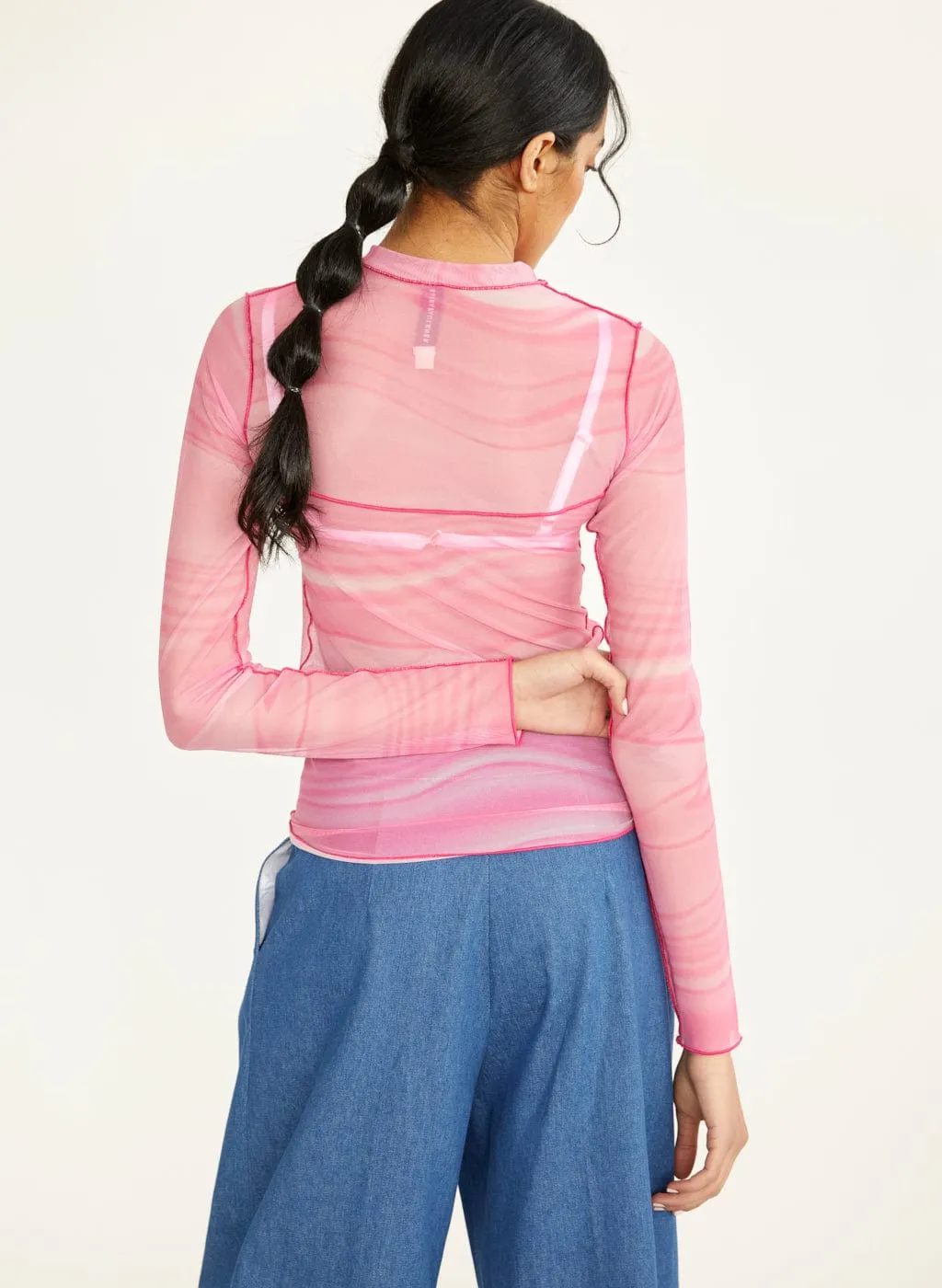 Pink Toni Mesh Long Sleeve Tee