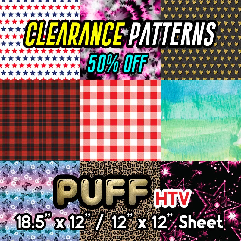 Puff Patterned HTV (18.5" x 12"/ 12" x 12") CLEARANCE *50% off*