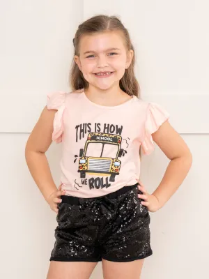 "How We Roll" Bus Ruffle Sequin Outfit