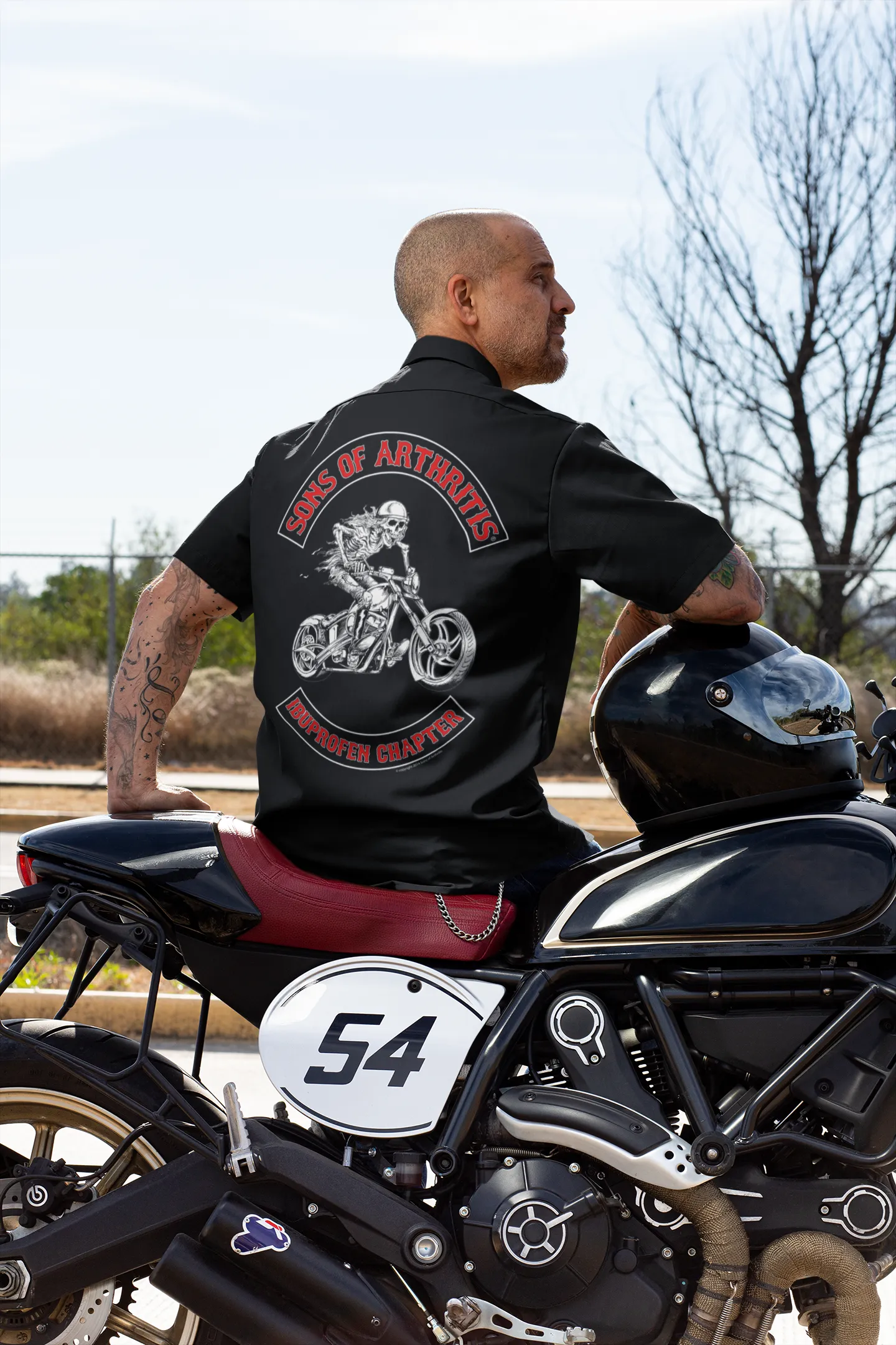 "Ibuprofen Chapter" Biker work shirt