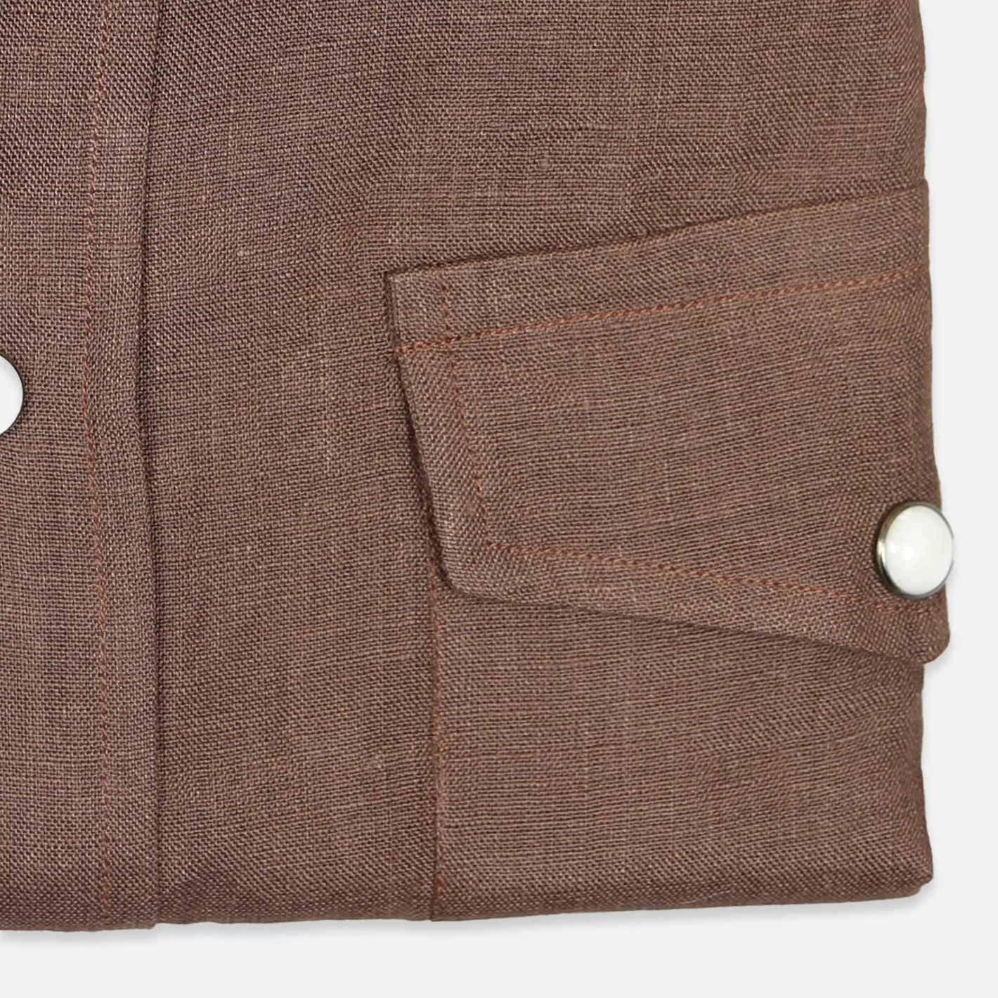 Rust Brown Linen Rodeo Shirt