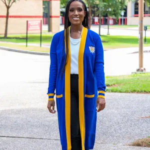 SGRHO Long Royal Blue and Gold Cardigan