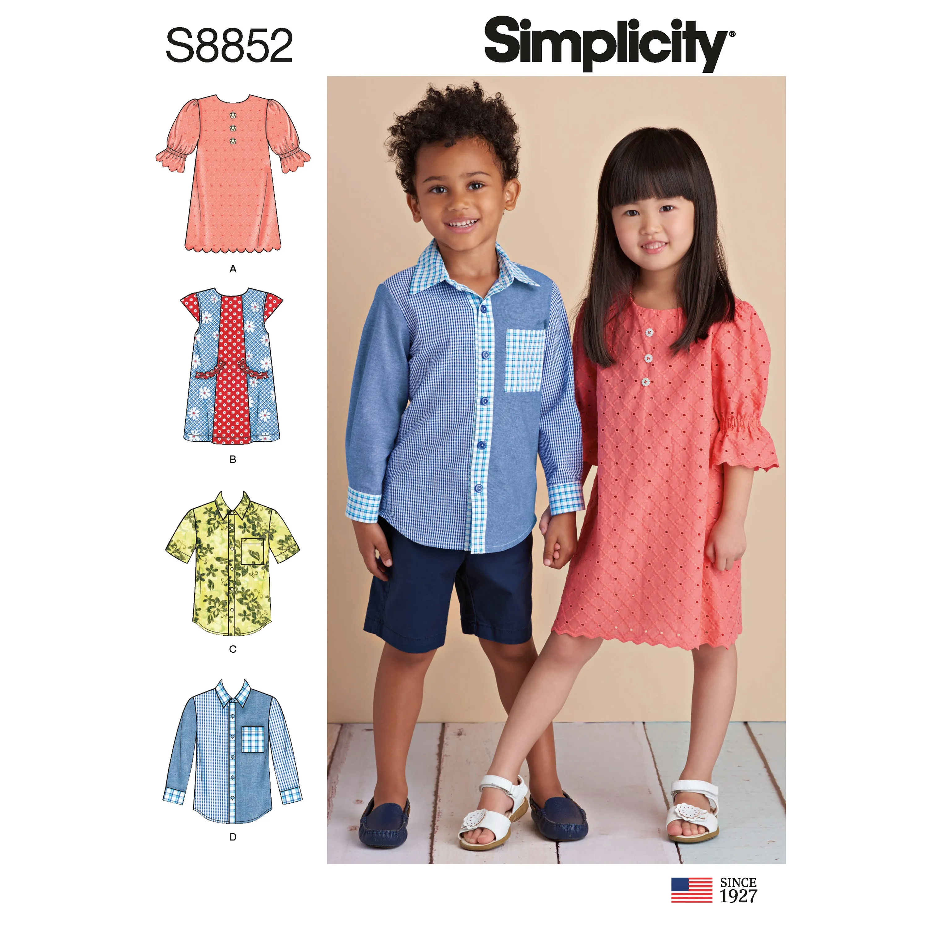 Simplicity Pattern S8852 Child's Dresses and Shirt