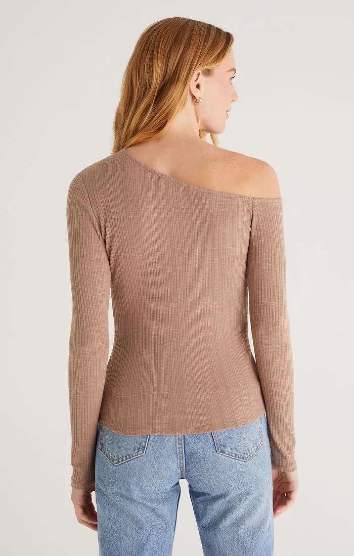 The Jane Rib One Shoulder Top