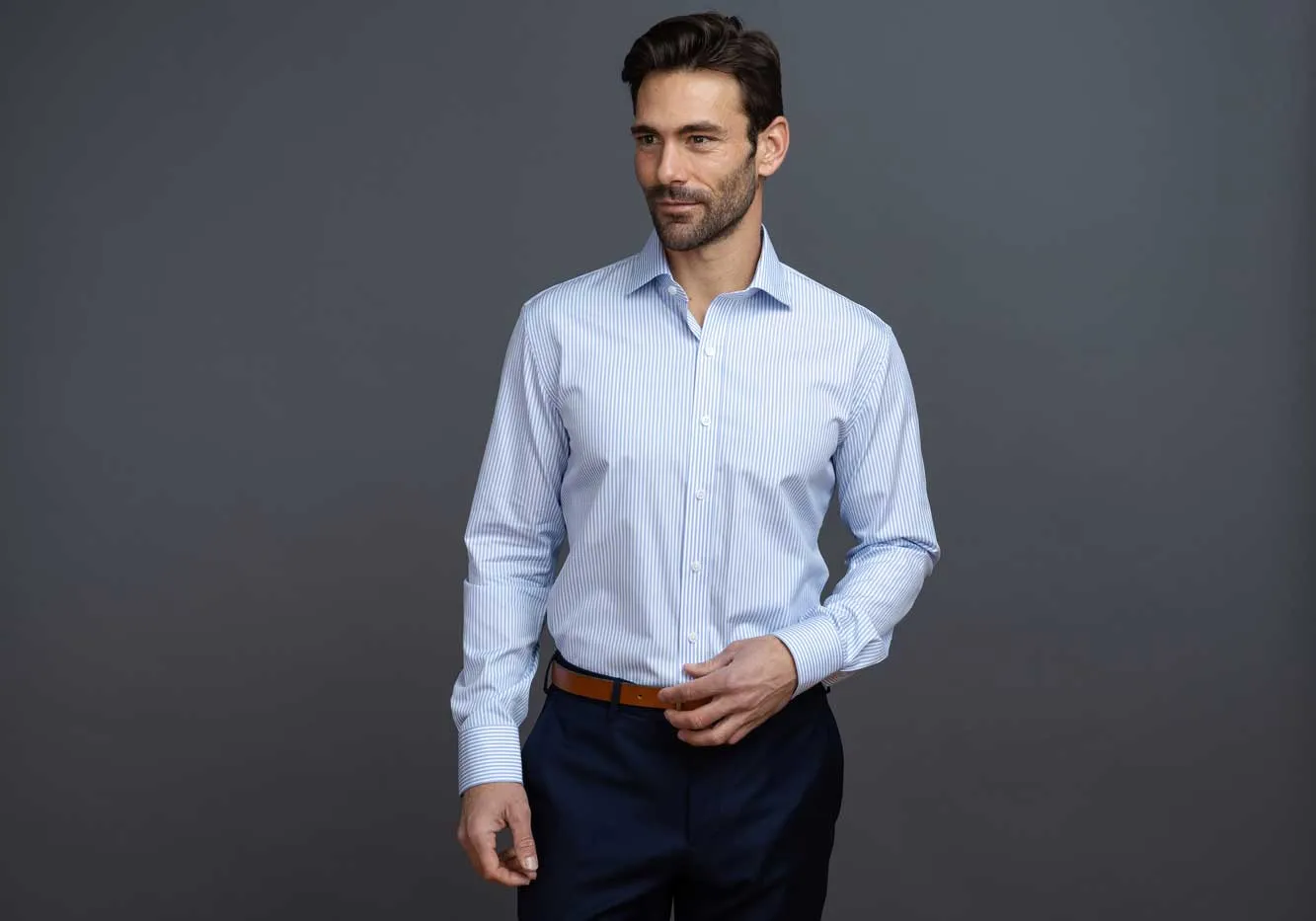 The Light Blue Settle Stripe Custom Shirt