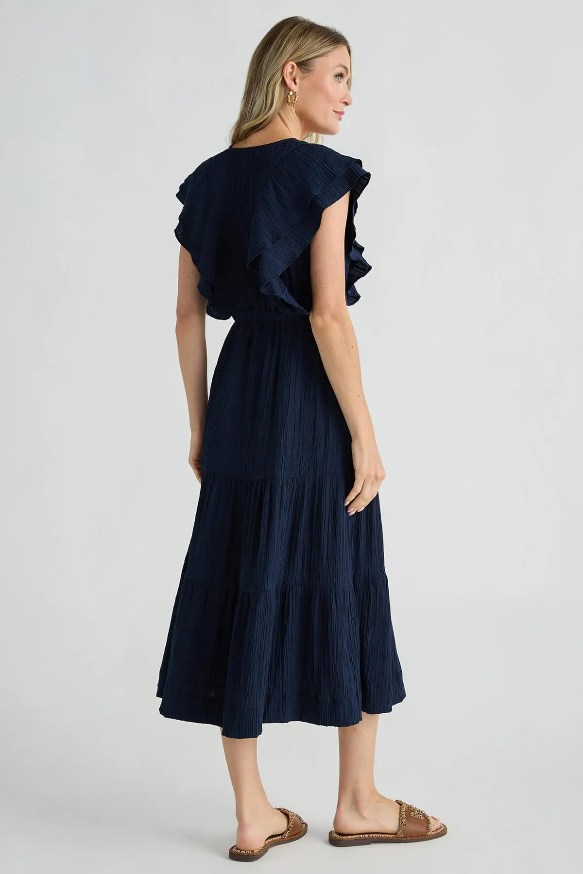 THML Ruffle Vneck Maxi Dress