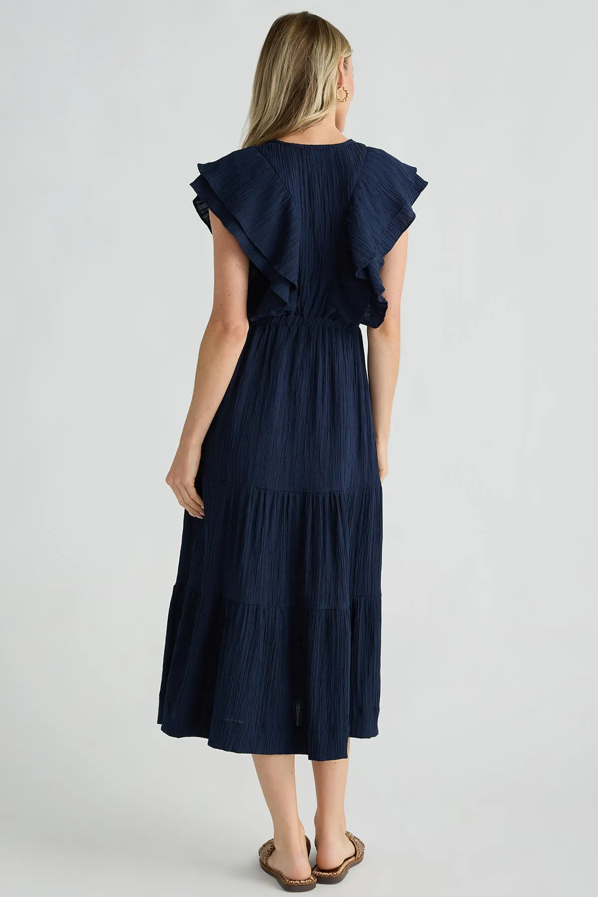 THML Ruffle Vneck Maxi Dress