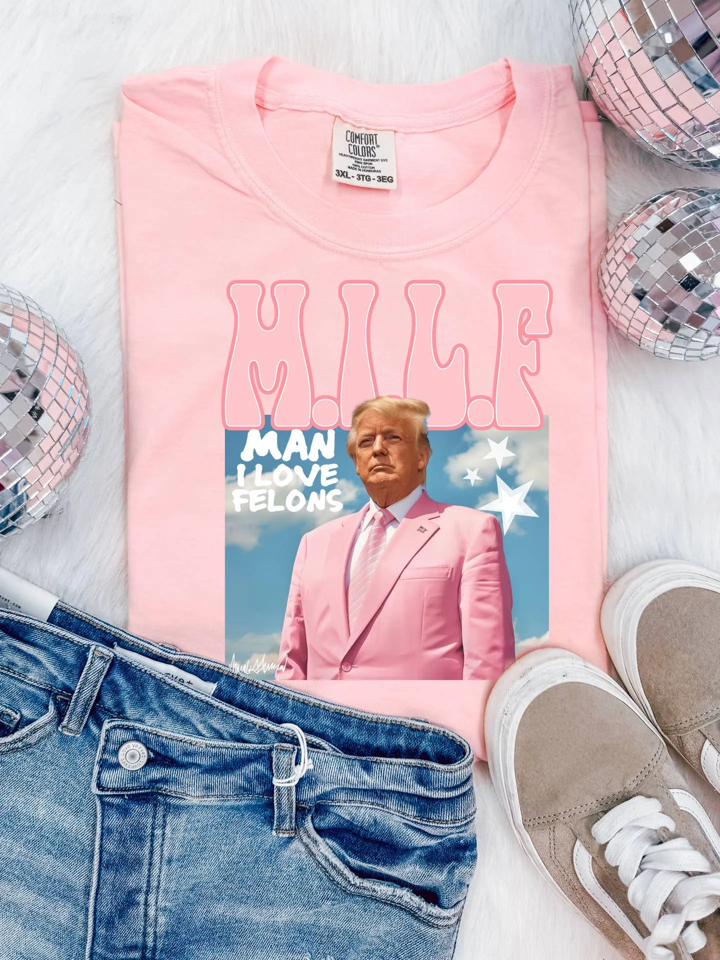 Trump Felons Graphic Tee Pink