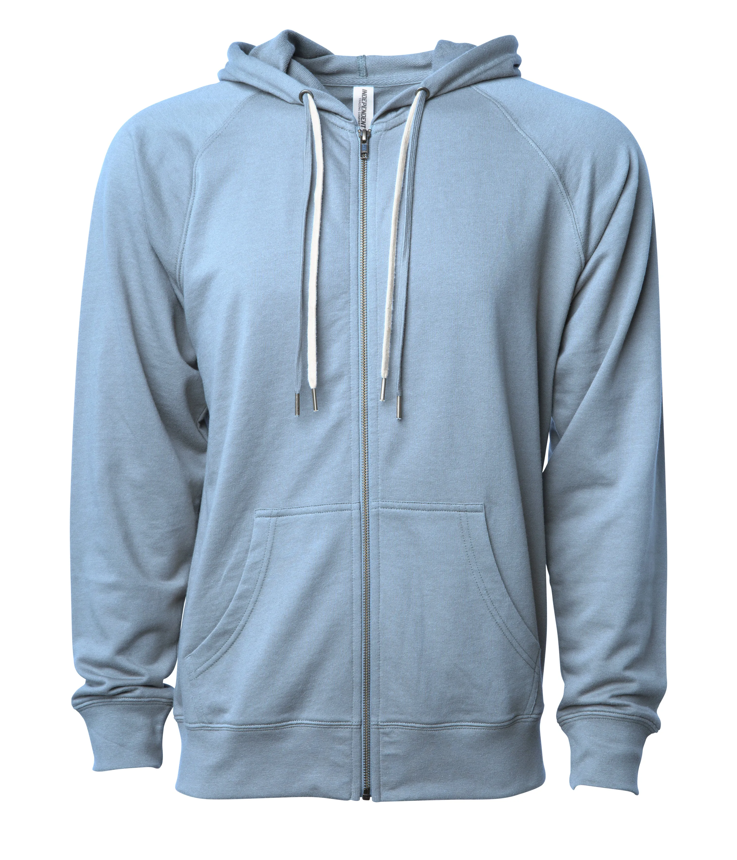 Unisex Lightweight Loopback Terry Zip Hood