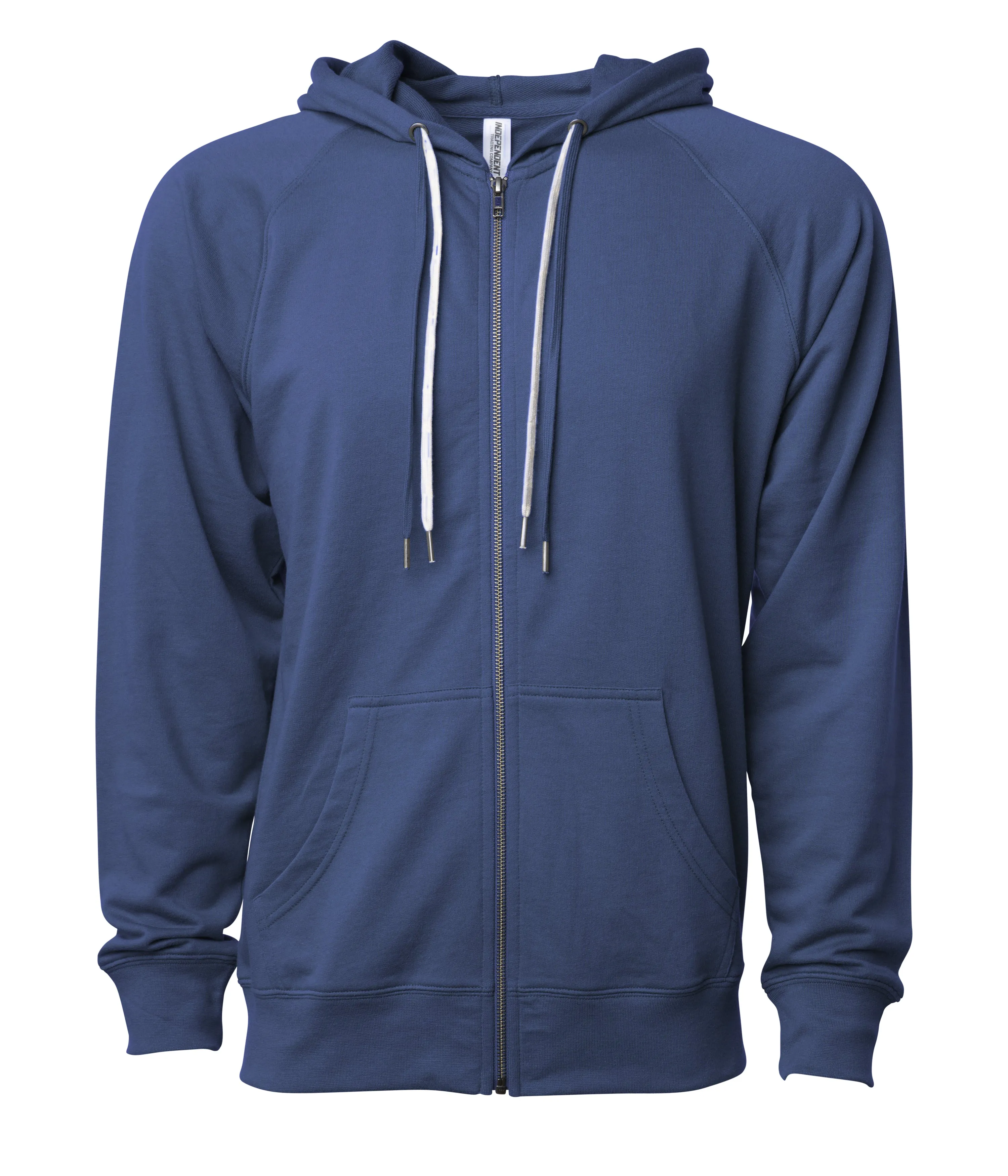 Unisex Lightweight Loopback Terry Zip Hood